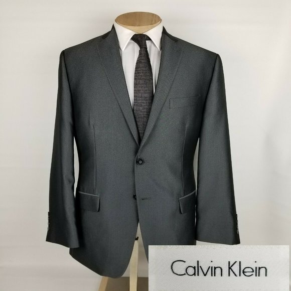 Calvin Klein Mens Sport Coat 42S Gray Blazer - Picture 1 of 12